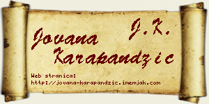Jovana Karapandžić vizit kartica